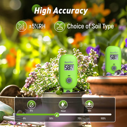 RainPoint  Upgrade Smart Digital Wireless Plant Moisture Meter Houseplant Indoor