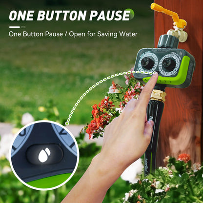 RainPoint Programmable Water Timers for Hoses, 2 Dial Watering Timer for Sprinkler