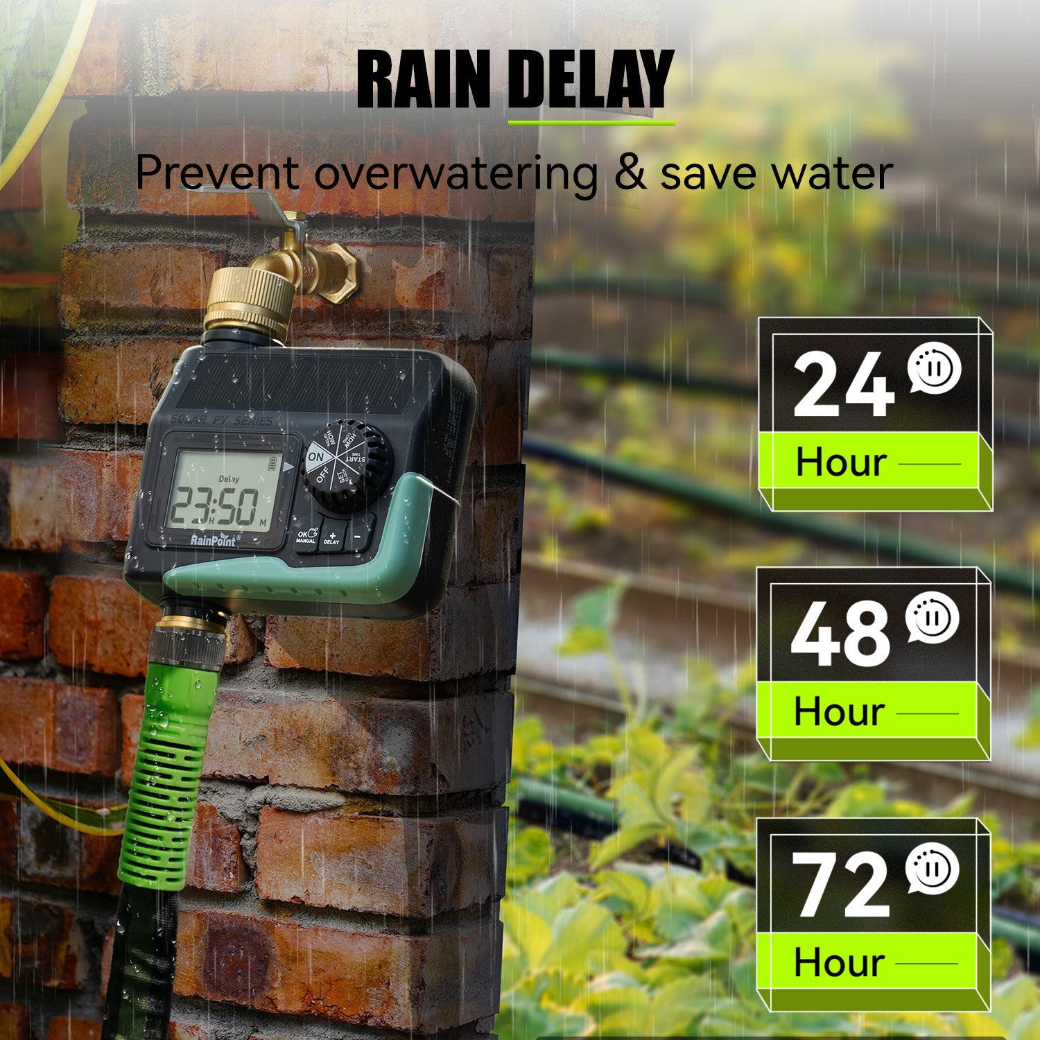 RainPoint 1-Zone Outdoor Solar Water Timer
