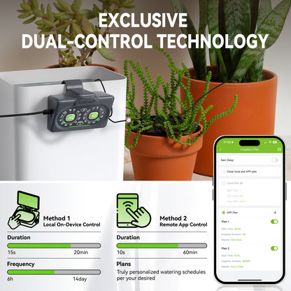 Rainpoint Smart Automatic Watering System for 15 Potted Plants, Local Control &amp; Remote WiFi/App Control