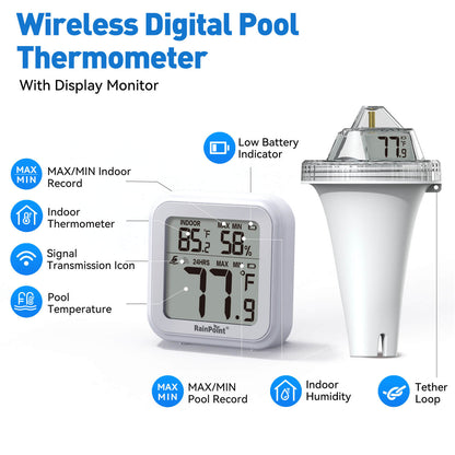 RainPoint Smart Wireless Pool Thermometer