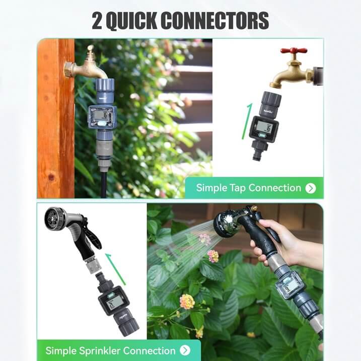 RainPoint Digital Hose Flow Meter for Garden Watering, Lawn Sprinkler, RV, Swimming Pool