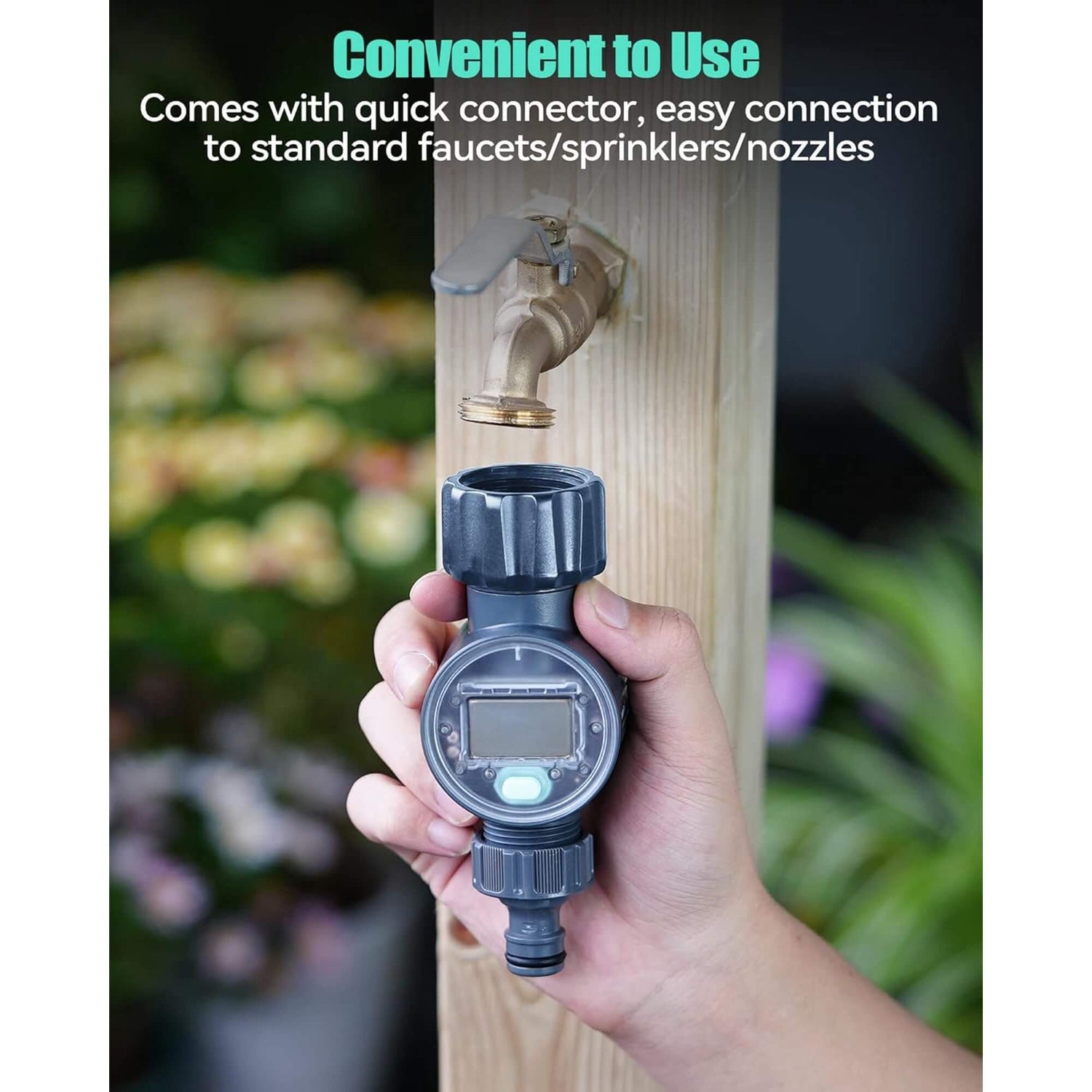 RainPoint Digital Hose Flow Meter for Outdoor Garden Watering, Lawn Sprinkler