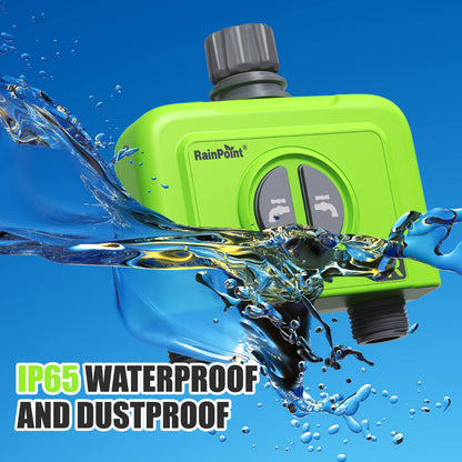 RainPoint 2-Zone WiFi Sprinkler Timer, Automatic Water Garden Irrigation System