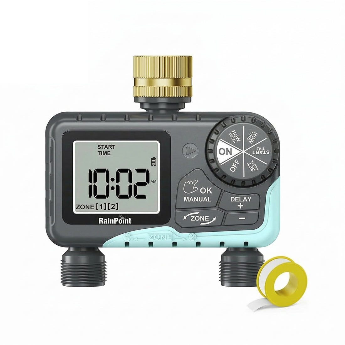 RainPoint Water Timer for Garden Hose - Sprinkler Timer with Brass Swivel, 2 Outlet