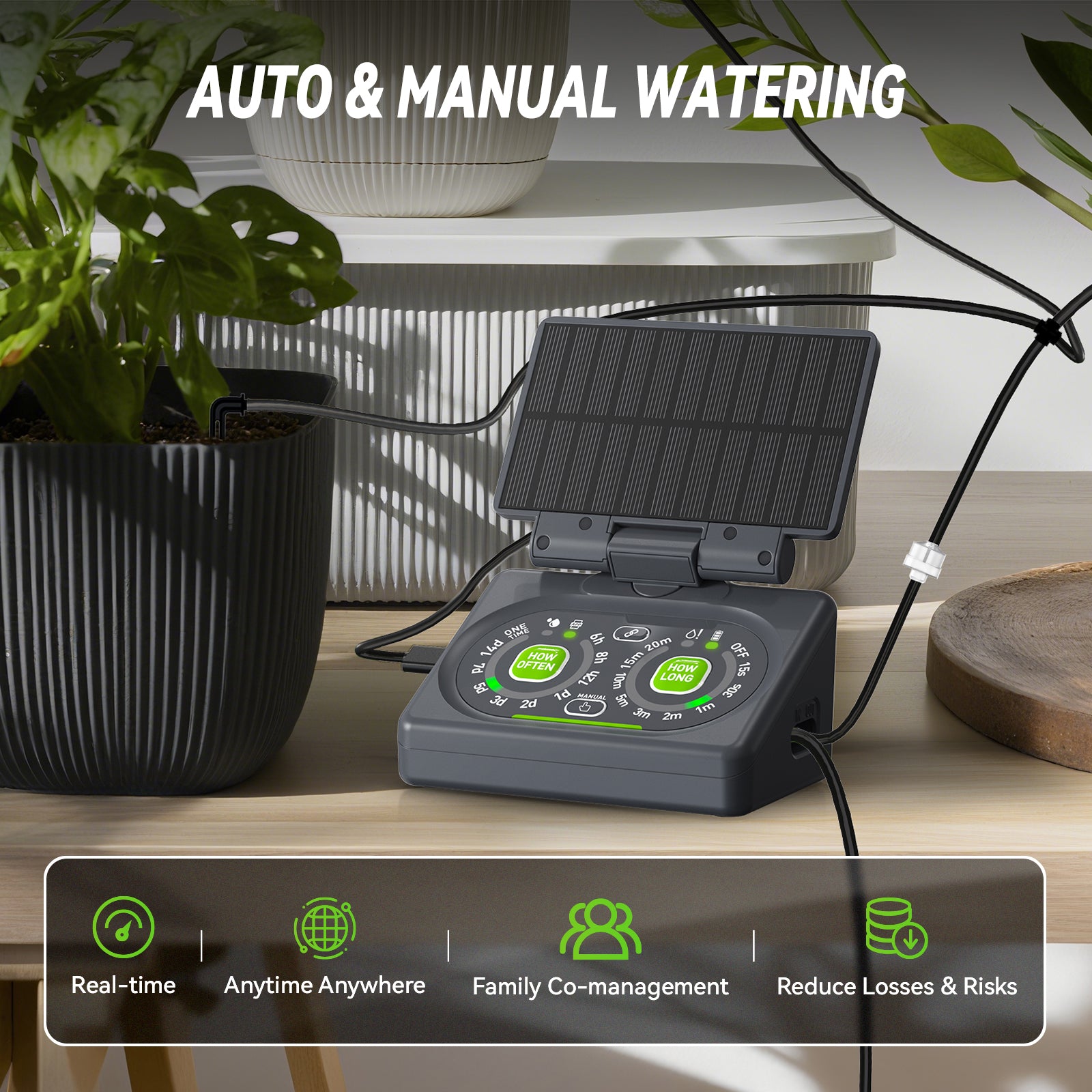 Rainpoint Smart Automatic Watering System for 15 Potted Plants, Local Control &amp; Remote WiFi/App Control