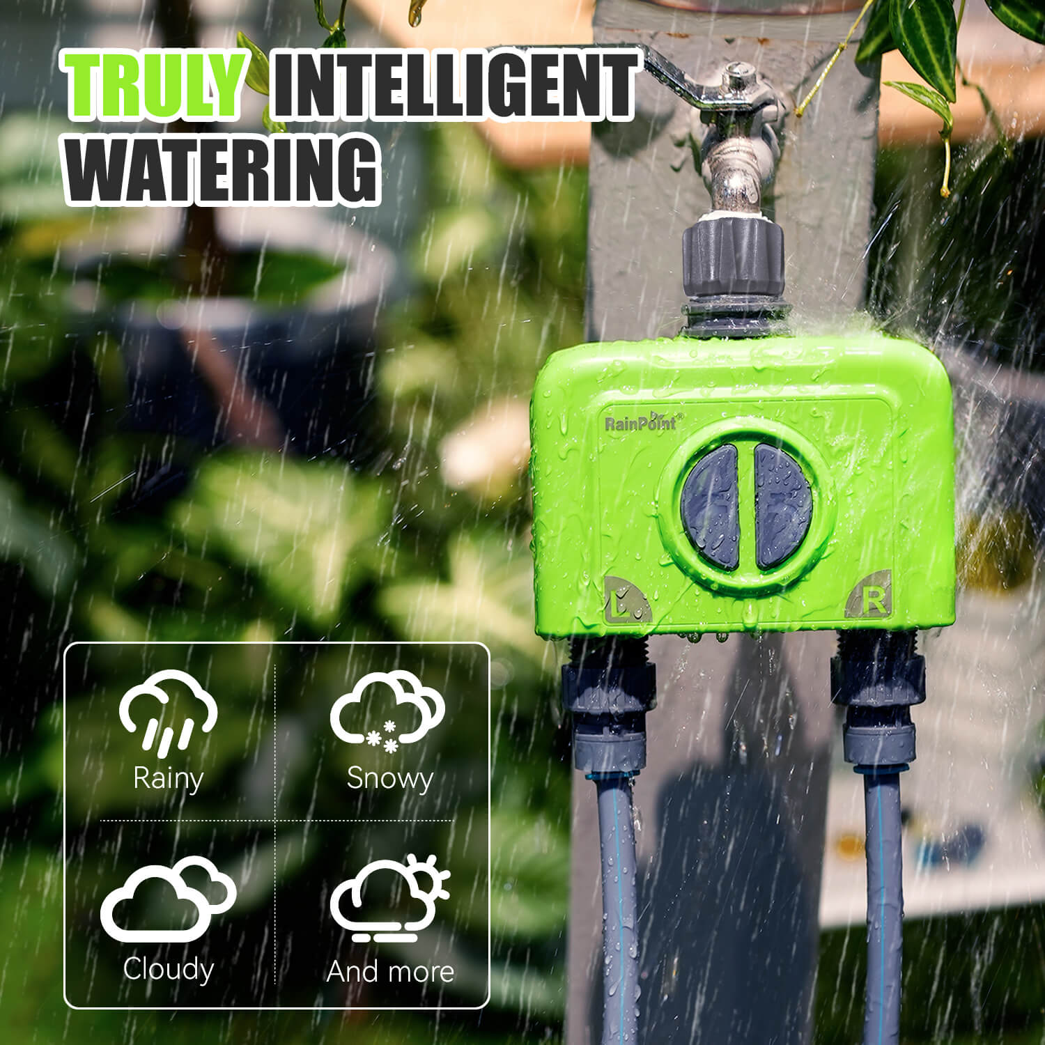 RainPoint 2-Zone WiFi Sprinkler Timer, Automatic Water Garden Irrigation System