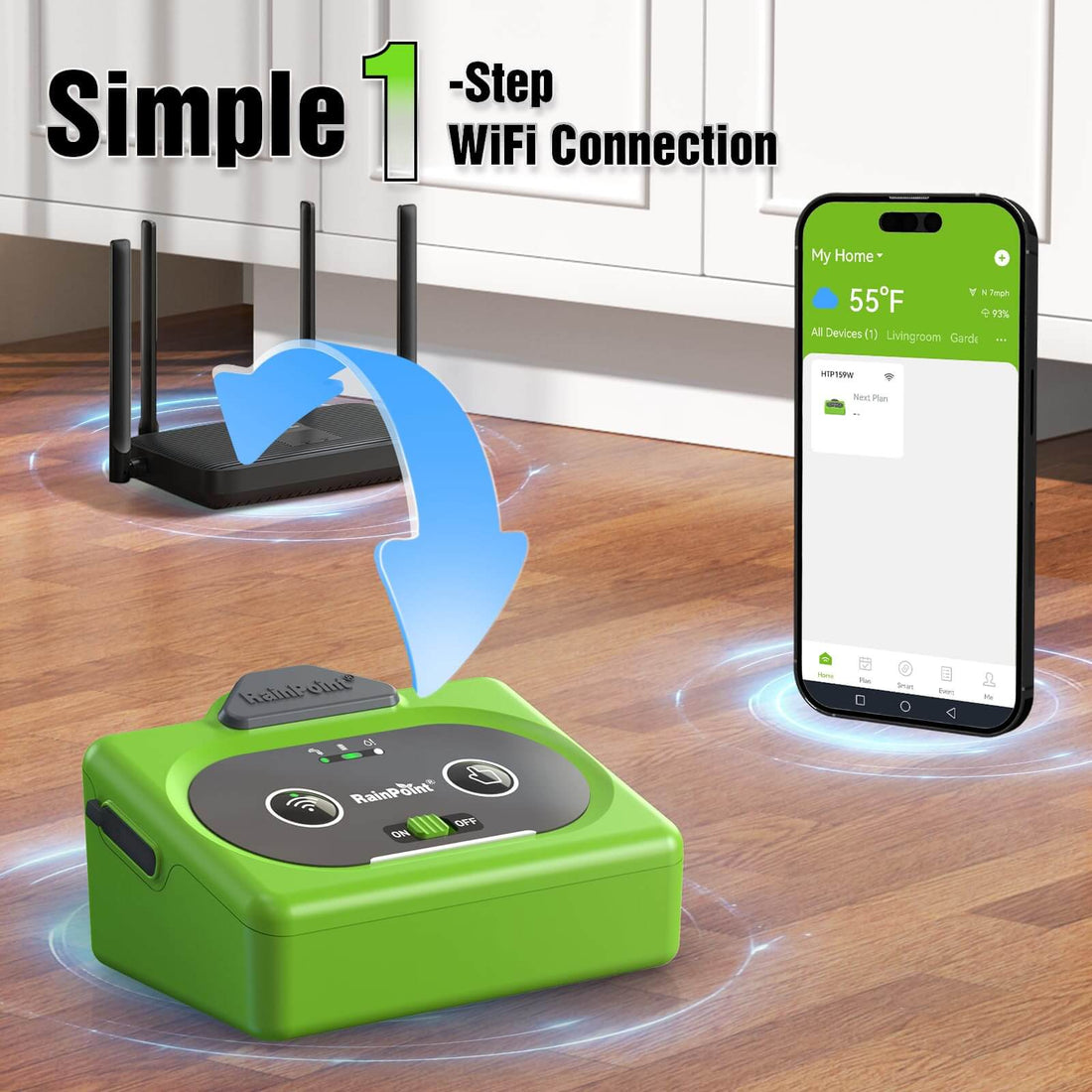 RAINPOINT Direct WiFi Automatic Plant Waterer System,APP Control WiFi-Enable Smart Indoor Drip Irrigation Kit,Notification Water 10-15 Plants