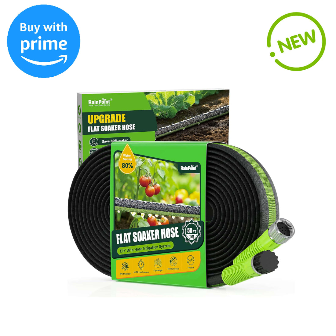 RAINPOINT Flat Soaker Hose 50ft