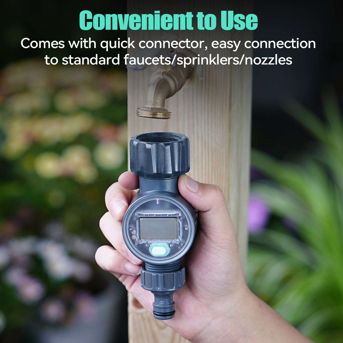 Convenientto Use Comes with quick connector, easy connectionto standard faucets/sprinklers/nozzles