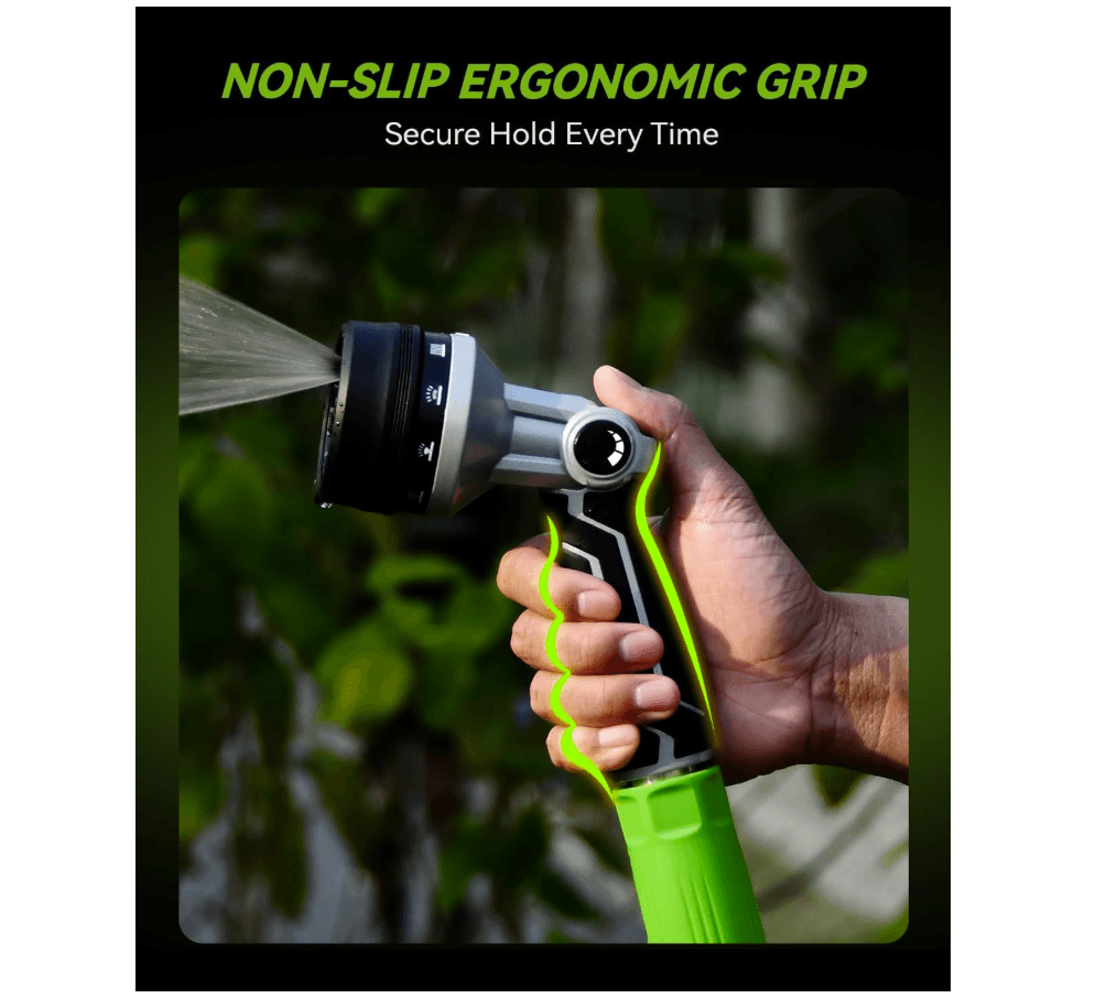 RAINPOINT Full-Metal Garden Hose Nozzle, Heavy Duty Water Hose Nozzle Sprayer,Black