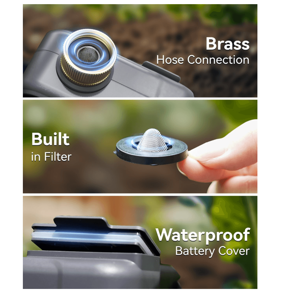 RAINPOINT Sprinkler Timer for Garden Hose - Hose Timer with Cycle &amp; Soak, Brass Inlet