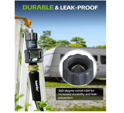 RainPoint Digital Hose Flow Meter for Garden Watering, Lawn Sprinkler, RV, Swimming Pool