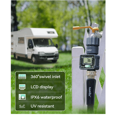 RainPoint Digital Hose Flow Meter for Garden Watering, Lawn Sprinkler, RV, Swimming Pool