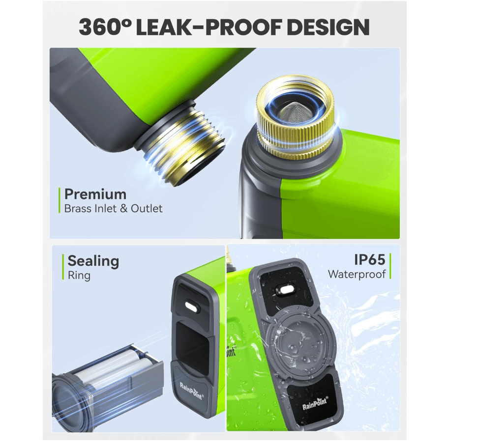 RAINPOINT WiFi Water Timer for Garden Hose (Brass Inlet &amp; Outlet, No Gateway)
