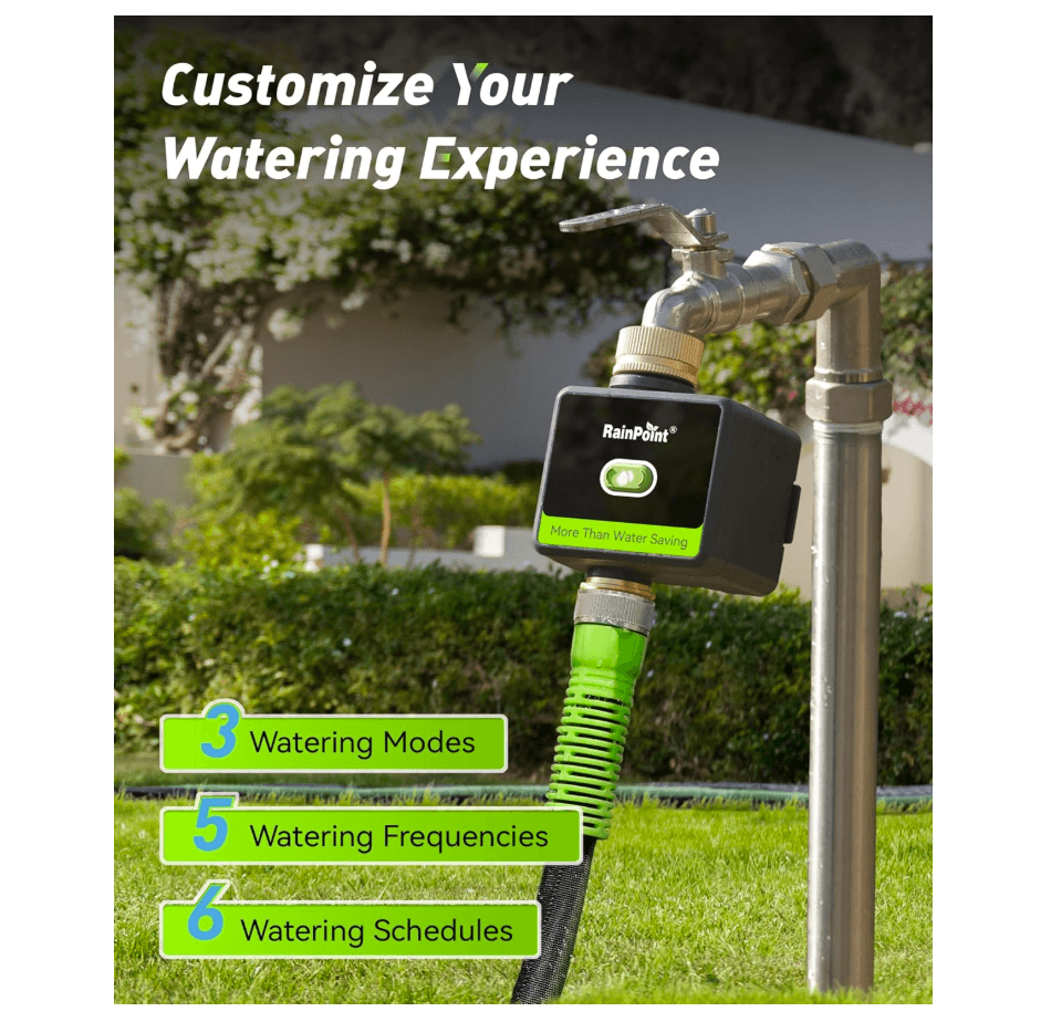 RAINPOINT WiFi Water Hose Timer with Brass Inlet &amp; Outlet