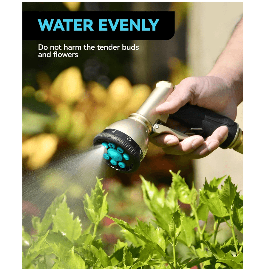 RAINPOINT Garden Hose Nozzle, 9 Spray Patterns Water Hose Nozzle, Blue