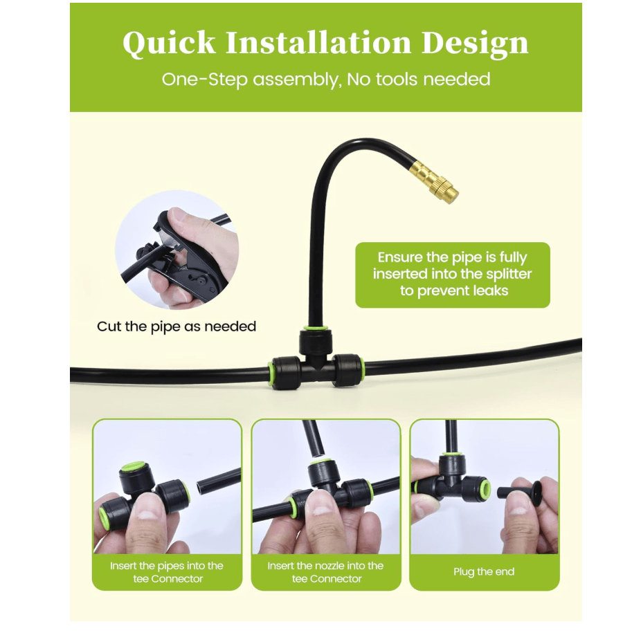 AINPOINT 100FT Drip Irrigation System, Garden Watering Kit