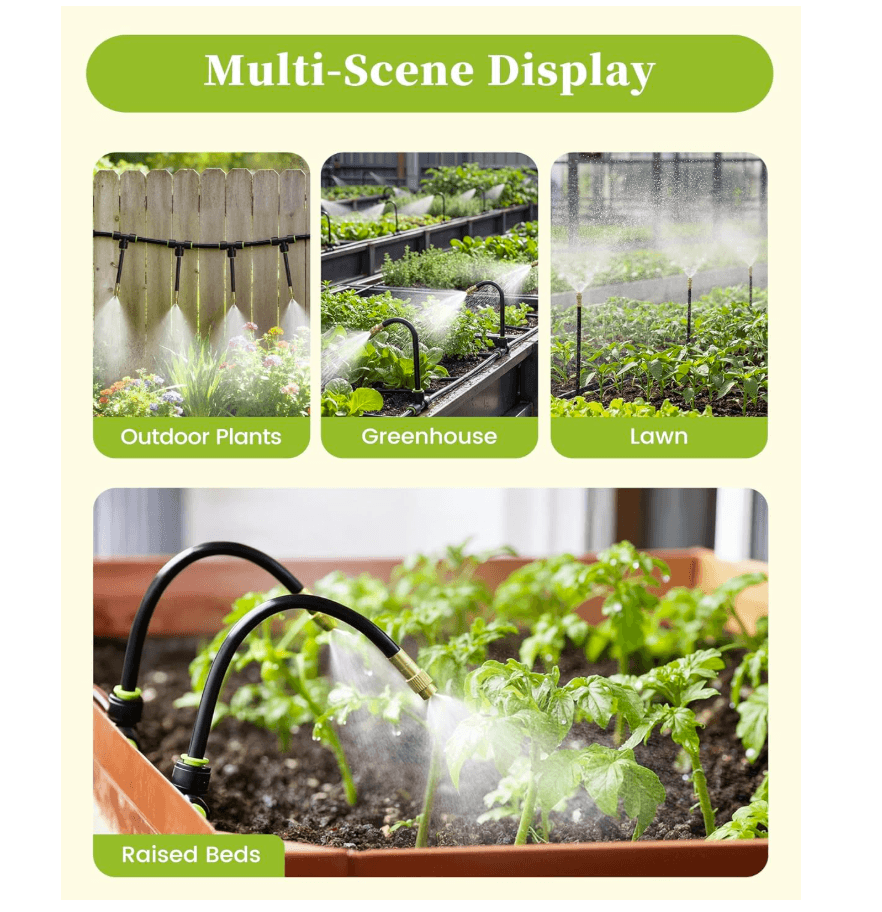 AINPOINT 100FT Drip Irrigation System, Garden Watering Kit