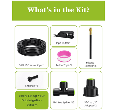 AINPOINT 100FT Drip Irrigation System, Garden Watering Kit