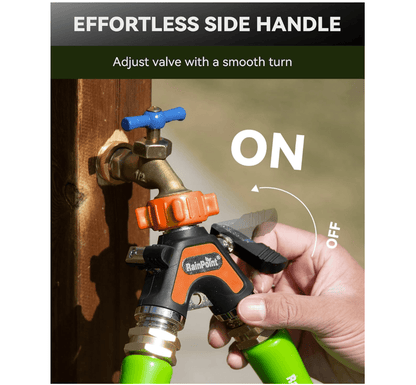 RAINPOINT Garden Hose Splitter 2 Way – All Metal Heavy Duty Water Y Splitter(Orange)