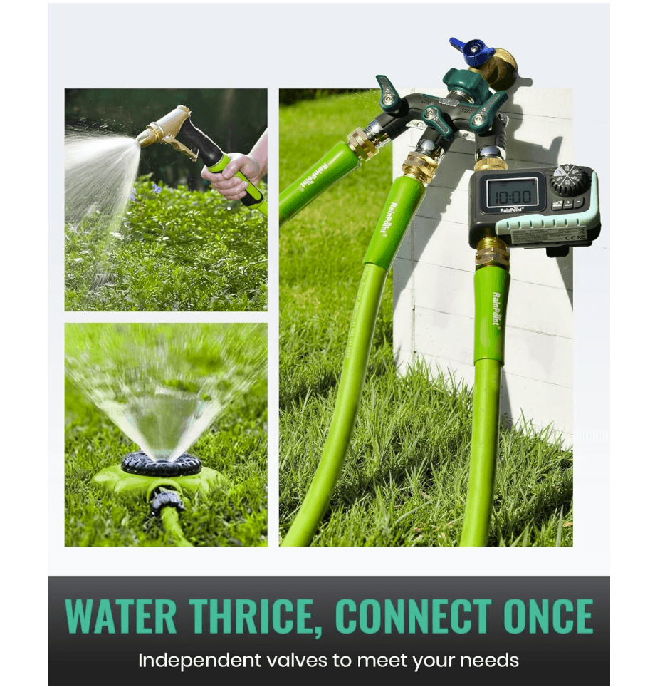 RAINPOINT 3 Way Hose Splitter(Dark Green)
