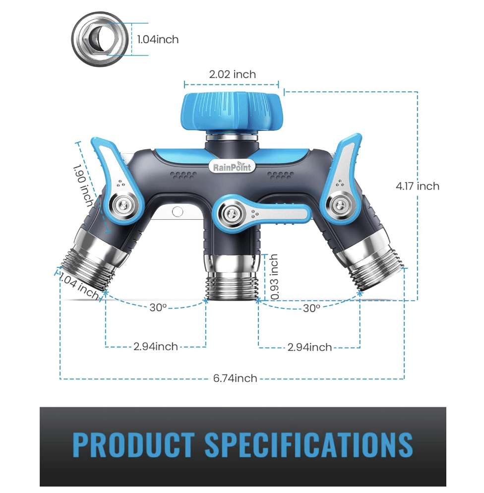 RAINPOINT 3 Way Hose Splitter(Blue)