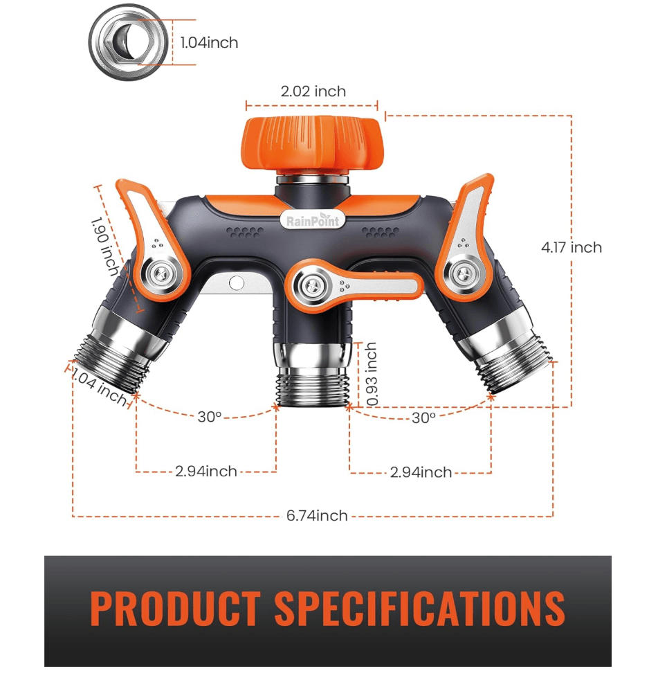 RAINPOINT 3 Way Hose Splitter(Orange)