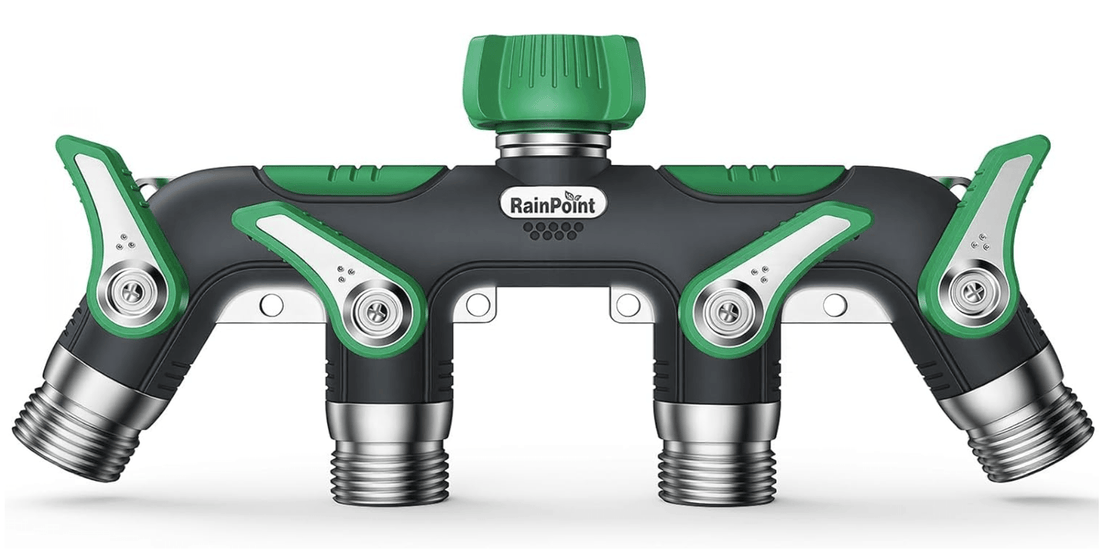 RAINPOINT 4 Way Garden Hose Splitter(Dark Green)