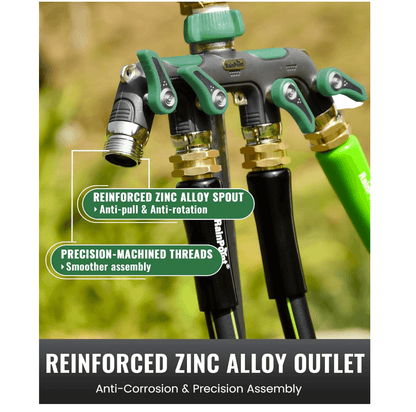 RAINPOINT 4 Way Garden Hose Splitter(Dark Green)