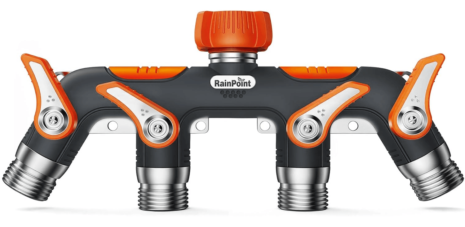 RAINPOINT 4 Way Garden Hose Splitter(Orange)