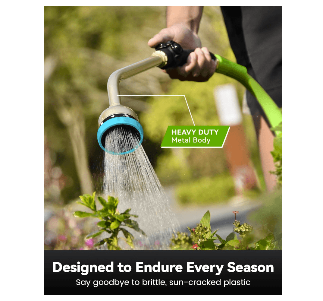 RAINPOINT 16" Metal Watering Wand – 9 Spray Patterns, Garden Hose Nozzle(Blue)