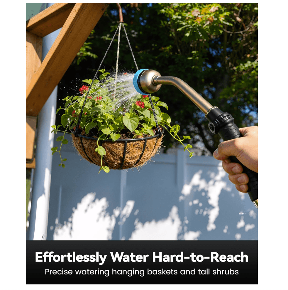RAINPOINT 16" Metal Watering Wand – 9 Spray Patterns, Garden Hose Nozzle(Blue)