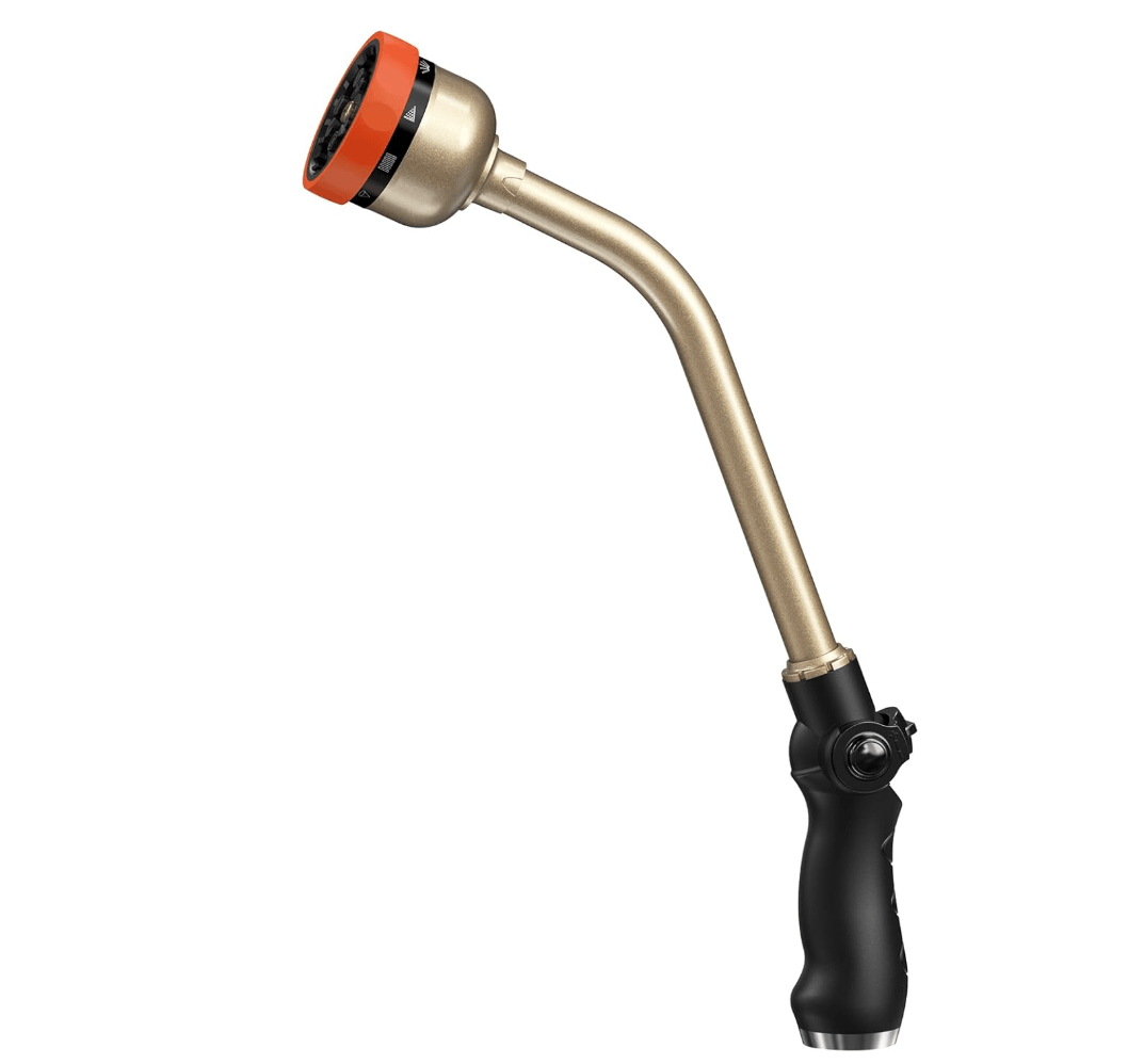 RAINPOINT 16" Metal Watering Wand – 9 Spray Patterns, Garden Hose Nozzle(Orange)