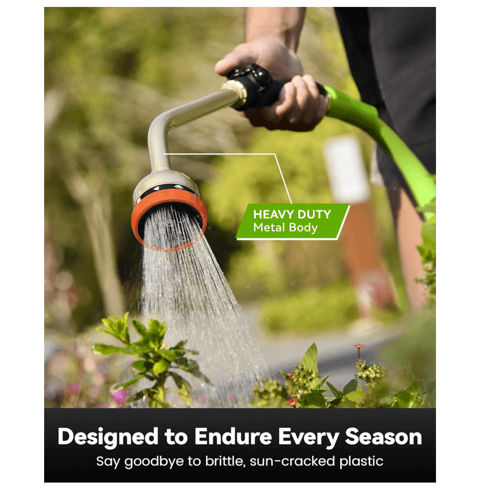 RAINPOINT 16" Metal Watering Wand – 9 Spray Patterns, Garden Hose Nozzle(Orange)