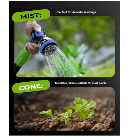RAINPOINT Spray Nozzles for Garden Hose - 10 Spray Patterns (2 Packs, Blue)