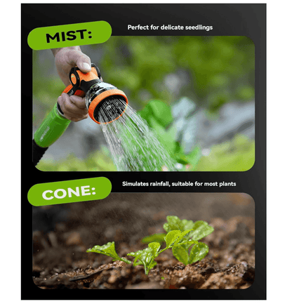 RAINPOINT Spray Nozzles for Garden Hose - 10 Spray Patterns  (2 Packs, Orange)