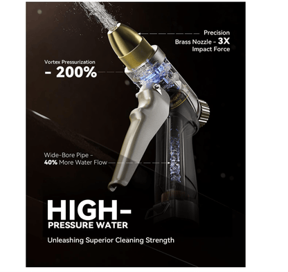 RAINPOINT Garden Hose Nozzle, 100% Heavy Duty Metal Hose Sprayer, Gold 2PCS