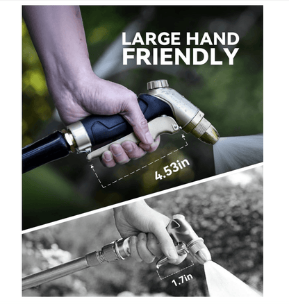 RAINPOINT Garden Hose Nozzle, 100% Heavy Duty Metal Hose Sprayer, Gold 2PCS