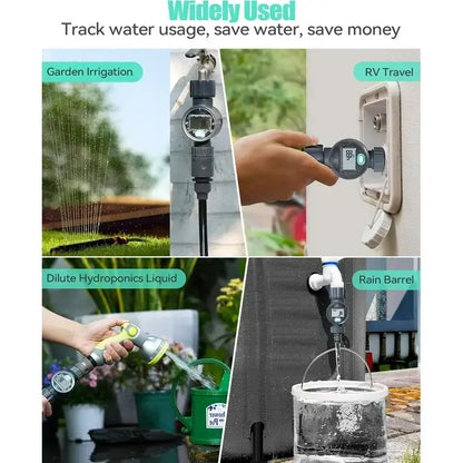RainPoint Digital Hose Flow Meter for Outdoor Garden Watering, Lawn Sprinkler