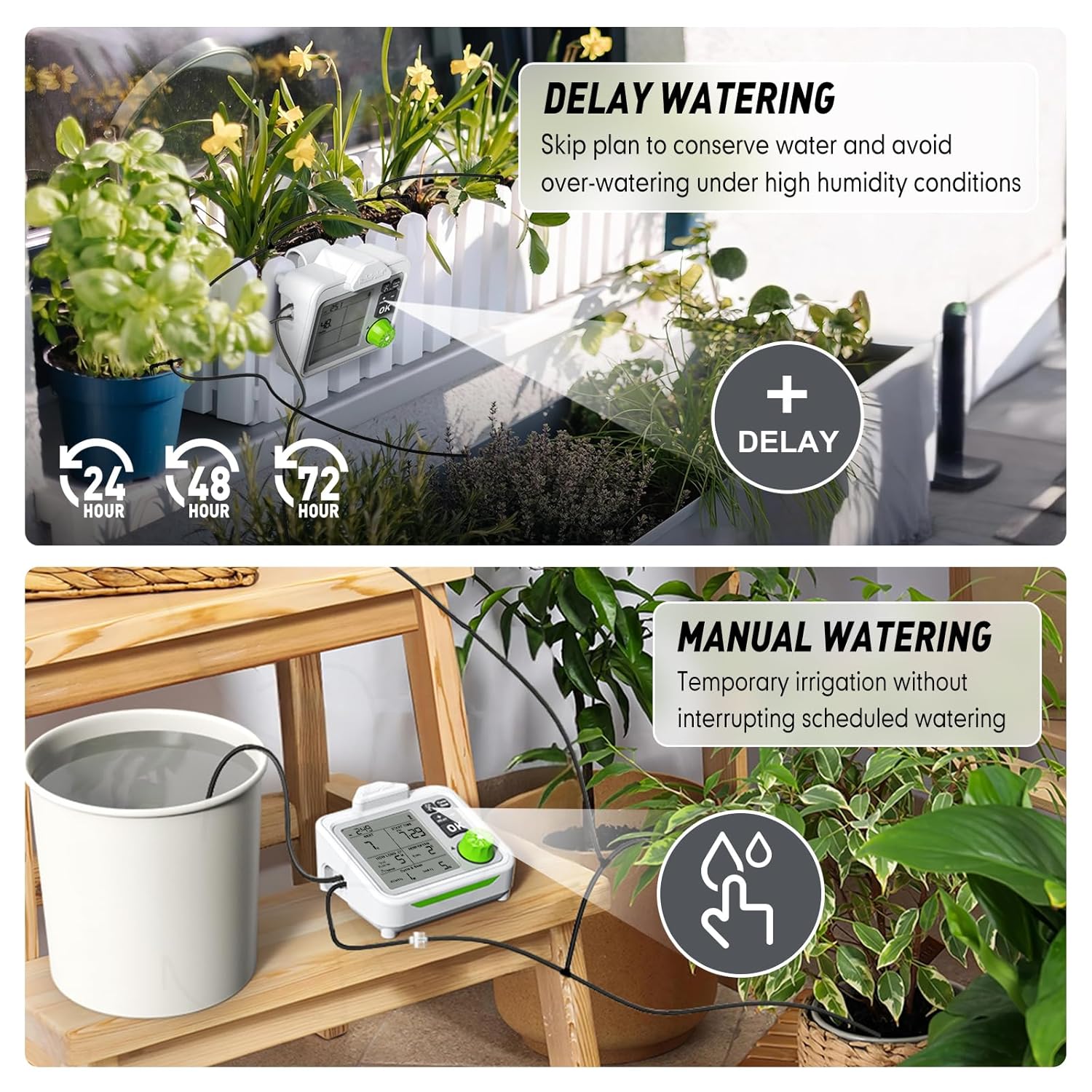 indoor automatic plant watering system RAINPOINT Large Display Automatic Plant Waterer Indoor for Up to 10-15 Pot Plants
