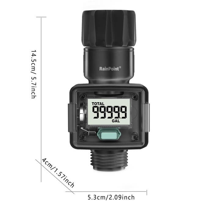 RainPoint Digital Hose Flow Meter for Garden Watering, Lawn Sprinkler, RV, Swimming Pool