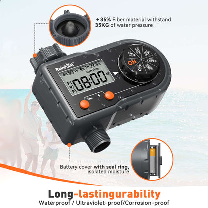 2-Pack RainPoint Programmable Automatic/Manual Irrigation System,1 Outlet