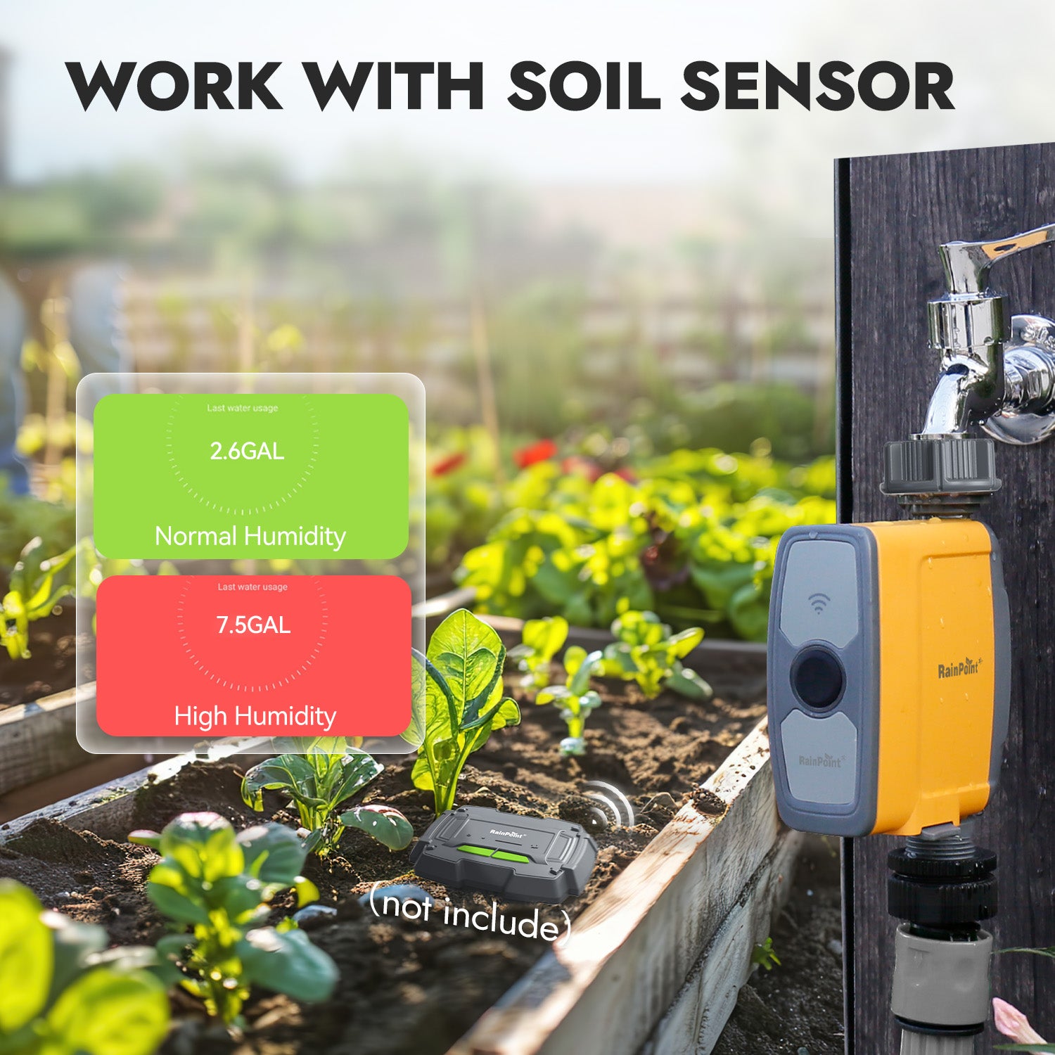 RAINPOINT WiFi irrigatiebesturing, automatische irrigatie met ingang van messing, afstandsbediening Smart App via wifi 2,4 GHz of bluetooth, timer, irrigatie, wifi voor gazon en tuin RAINPOINT WiFi irrigatiebesturing, automatische irrigatie met ingang van messing, afstandsbediening Smart App via wifi 2,4 GHz of bluetooth, timer, irrigatie, wifi voor gazon en tuin