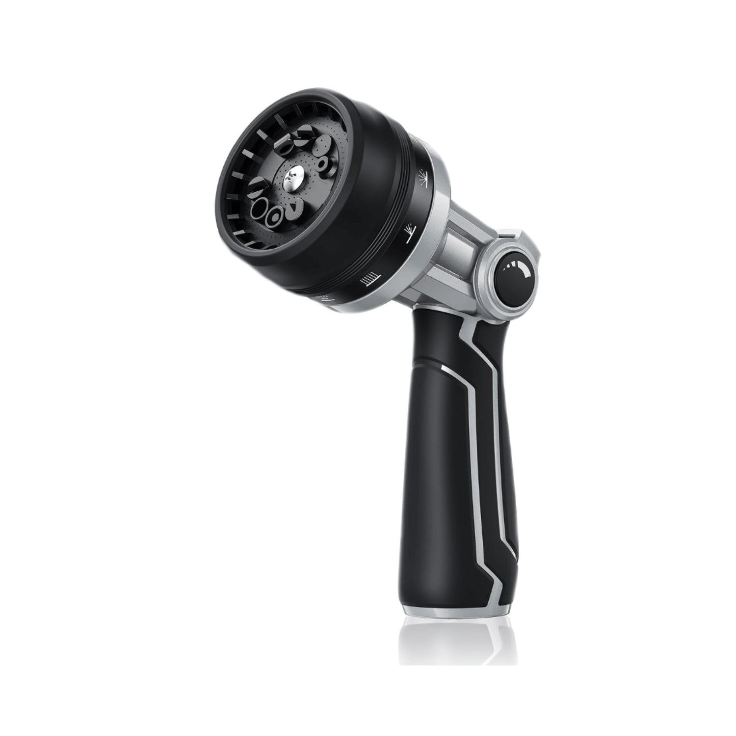 RAINPOINT Full-Metal Garden Hose Nozzle, Heavy Duty Water Hose Nozzle Sprayer,Black