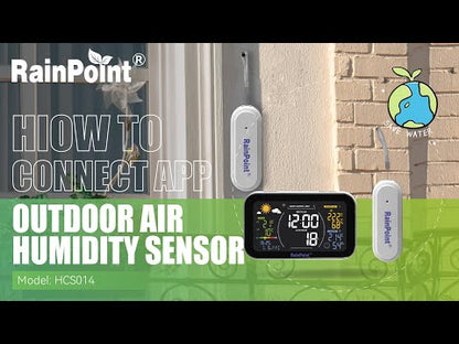 RainPoint Smart + Outdoor Air Humidity Sensor Model No: HCS014- Humidity Sensor  Only, Must be Used with HIS019 WiFi Hub, 2.4Ghz WiFi Only