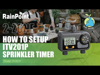 RainPoint 2-Zone Digital Sprinkler Timer, Hose Water Timer