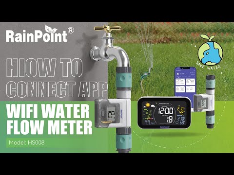 RainPoint Smart + Water Flow Meter Model No: HCS008- Water Flow Meter Only, Must be Used with HIS019 WiFi Hub, 2.4Ghz WiFi Only