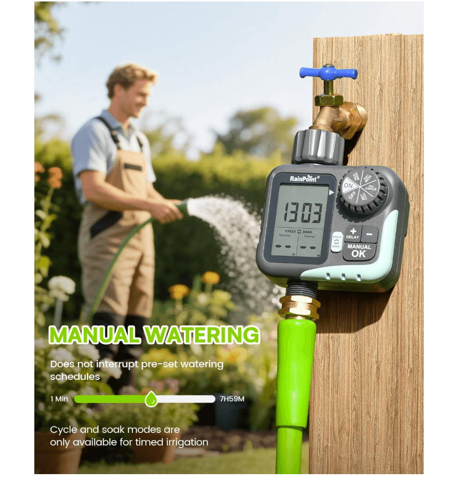 RAINPOINT Cycle &amp; Soak Water Timer for Garden Hose
