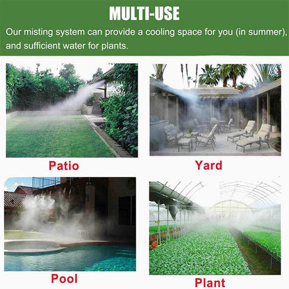 MULTI-USE Our misting system can provide a cooling space for you (in summer)and sufficient water for plants
